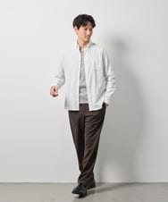 KHBLD20054 a.v.v MEN(アー・ヴェ・ヴェ) ＼大人気シャツに暖かさをプラス／サンライト起毛ストレッチ【蓄熱保温/イージーケア/洗濯機で洗える/微起毛/ストレッチ】 ホワイト