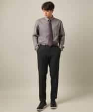 KHBLV20044 a.v.v MEN(アー・ヴェ・ヴェ) 【人気No1シャツ】エッフェル塔刺繍 起毛ストレッチシャツ ブラウン