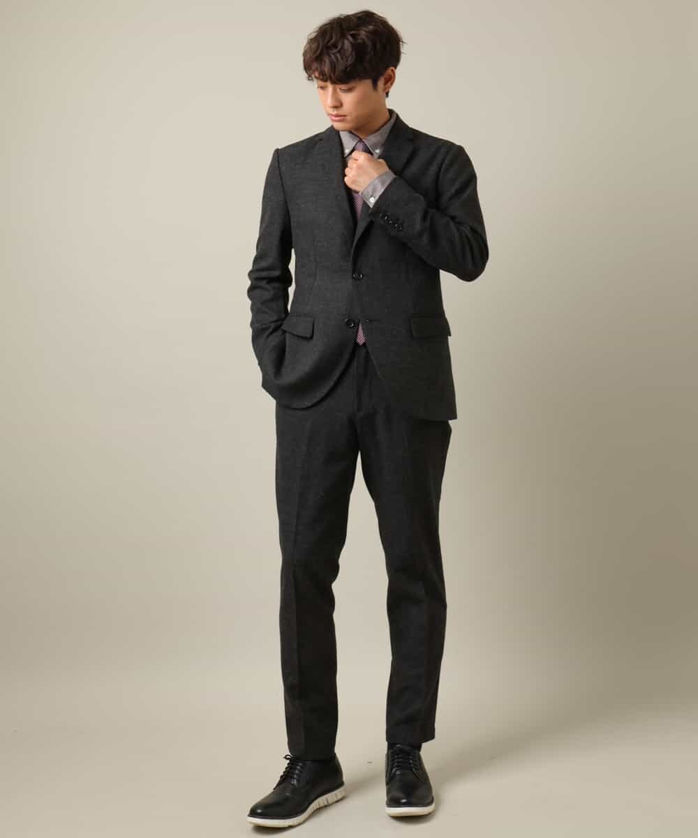 KHBLV20044 a.v.v MEN(アー・ヴェ・ヴェ) 【人気No1シャツ】エッフェル塔刺繍 起毛ストレッチシャツ ブラウン