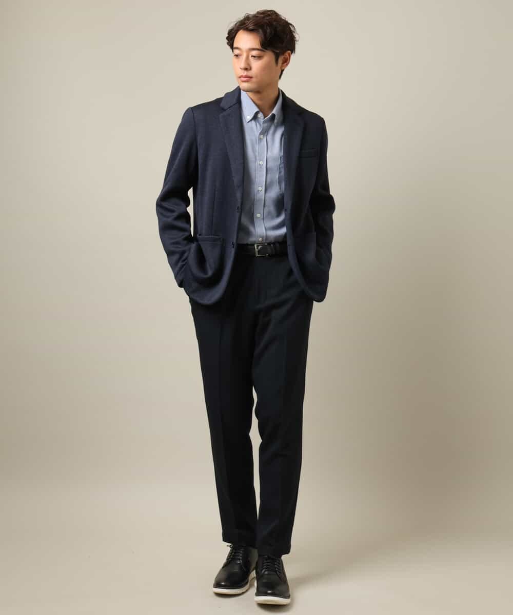 KHBLV20044 a.v.v MEN(アー・ヴェ・ヴェ) 【人気No1シャツ】エッフェル塔刺繍 起毛ストレッチシャツ ブラウン