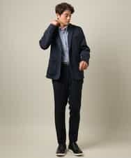 KHBLV20044 a.v.v MEN(アー・ヴェ・ヴェ) 【人気No1シャツ】エッフェル塔刺繍 起毛ストレッチシャツ ブラウン