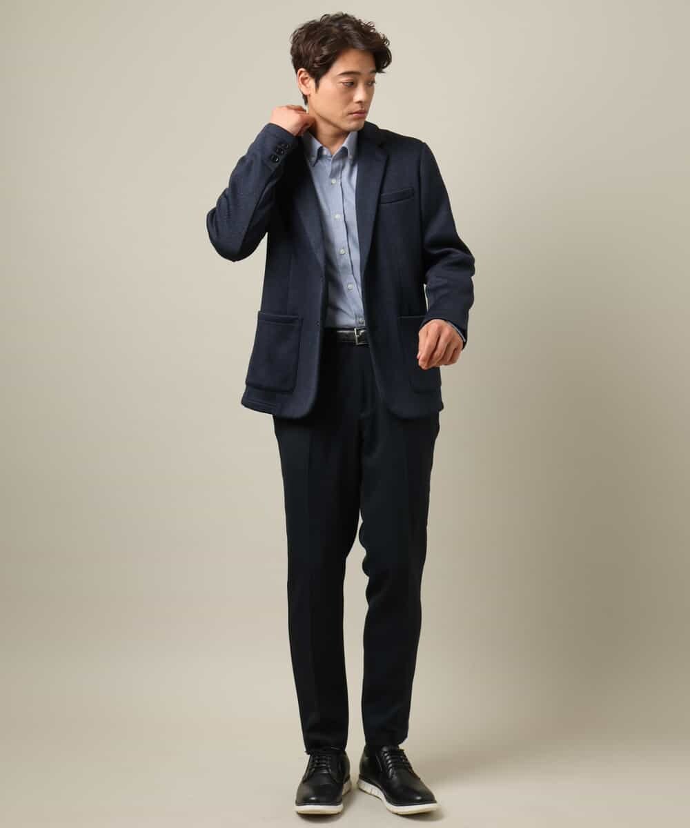 KHBLV20044 a.v.v MEN(アー・ヴェ・ヴェ) 【人気No1シャツ】エッフェル塔刺繍 起毛ストレッチシャツ ブラウン