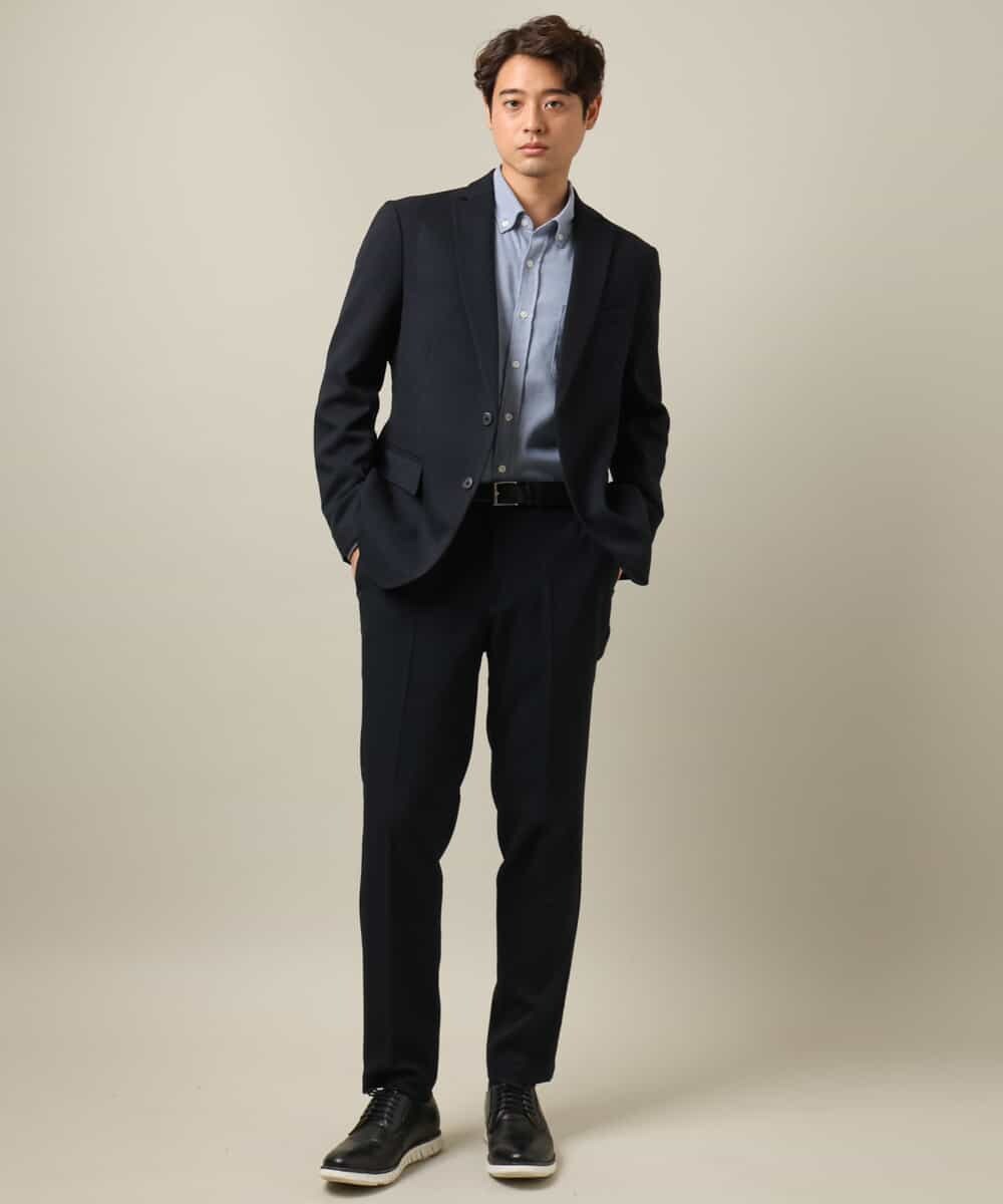 KHBLV20044 a.v.v MEN(アー・ヴェ・ヴェ) 【人気No1シャツ】エッフェル塔刺繍 起毛ストレッチシャツ ブラウン