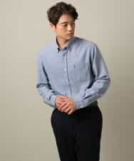 KHBLV20044 a.v.v MEN(アー・ヴェ・ヴェ) 【人気No1シャツ】エッフェル塔刺繍 起毛ストレッチシャツ ブラウン