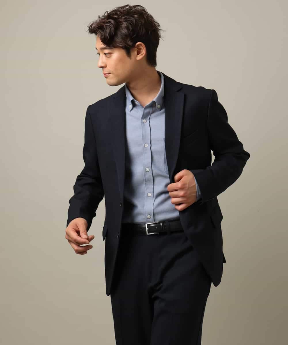KHBLV20044 a.v.v MEN(アー・ヴェ・ヴェ) 【人気No1シャツ】エッフェル塔刺繍 起毛ストレッチシャツ ブラウン