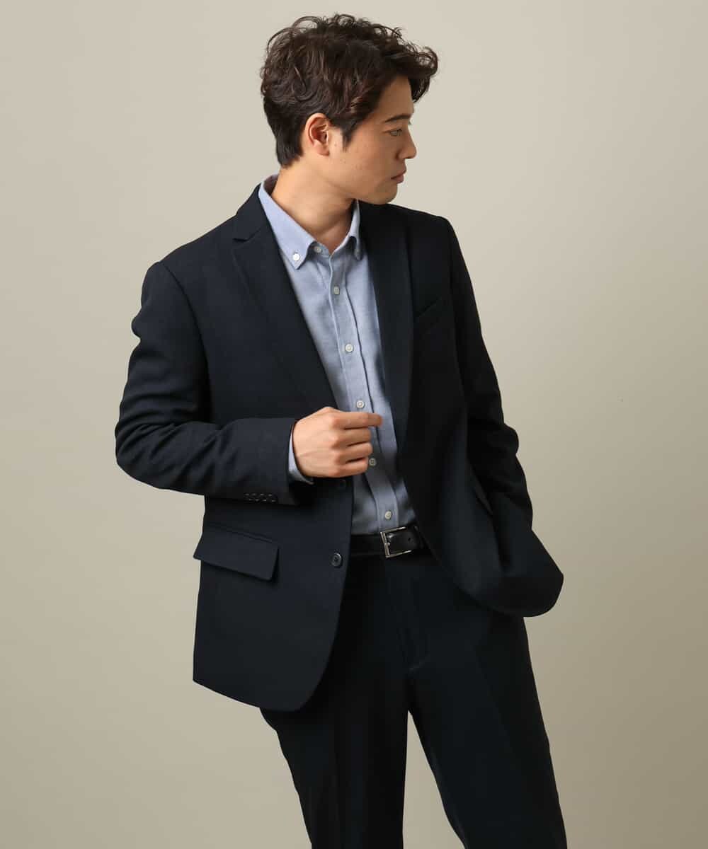 KHBLV20044 a.v.v MEN(アー・ヴェ・ヴェ) 【人気No1シャツ】エッフェル塔刺繍 起毛ストレッチシャツ ブラウン
