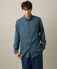 KHBLV20044 a.v.v MEN(アー・ヴェ・ヴェ) 【人気No1シャツ】エッフェル塔刺繍 起毛ストレッチシャツ ブラウン