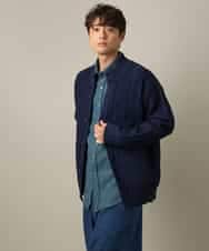 KHBLV20044 a.v.v MEN(アー・ヴェ・ヴェ) 【人気No1シャツ】エッフェル塔刺繍 起毛ストレッチシャツ ブラウン