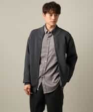 KHBLV20044 a.v.v MEN(アー・ヴェ・ヴェ) 【人気No1シャツ】エッフェル塔刺繍 起毛ストレッチシャツ ブラウン