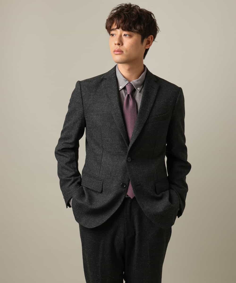 KHBLV20044 a.v.v MEN(アー・ヴェ・ヴェ) 【人気No1シャツ】エッフェル塔刺繍 起毛ストレッチシャツ ブラウン
