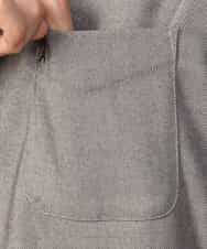 KHBLV20044 a.v.v MEN(アー・ヴェ・ヴェ) 【人気No1シャツ】エッフェル塔刺繍 起毛ストレッチシャツ ブラウン
