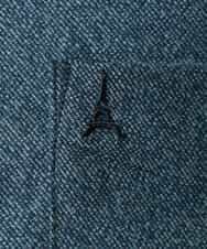 KHBLV20044 a.v.v MEN(アー・ヴェ・ヴェ) 【人気No1シャツ】エッフェル塔刺繍 起毛ストレッチシャツ ブラウン