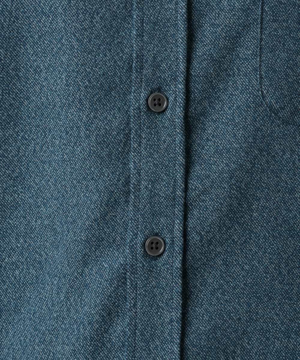 KHBLV20044 a.v.v MEN(アー・ヴェ・ヴェ) 【人気No1シャツ】エッフェル塔刺繍 起毛ストレッチシャツ ブラウン