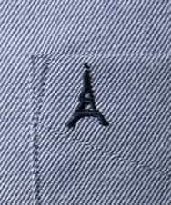 KHBLV20044 a.v.v MEN(アー・ヴェ・ヴェ) 【人気No1シャツ】エッフェル塔刺繍 起毛ストレッチシャツ ブラウン