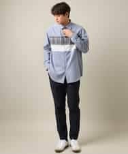 KHBLV21059 a.v.v MEN(アー・ヴェ・ヴェ) 【こなれシャツ】パネル切替 起毛シャツ(デザテクシリーズ） ホワイト
