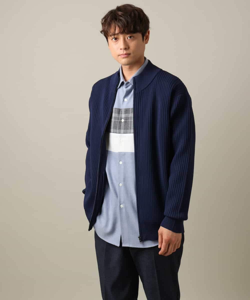 KHBLV21059 a.v.v MEN(アー・ヴェ・ヴェ) 【こなれシャツ】パネル切替 起毛シャツ(デザテクシリーズ） ホワイト