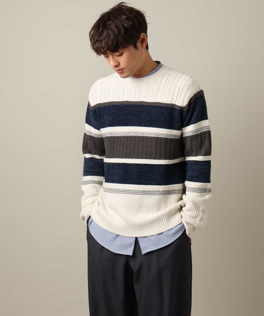 KHBLV23054 a.v.v MEN(アー・ヴェ・ヴェ) 【春まで使える】バンドカラー 起毛シャツ ライトブルー