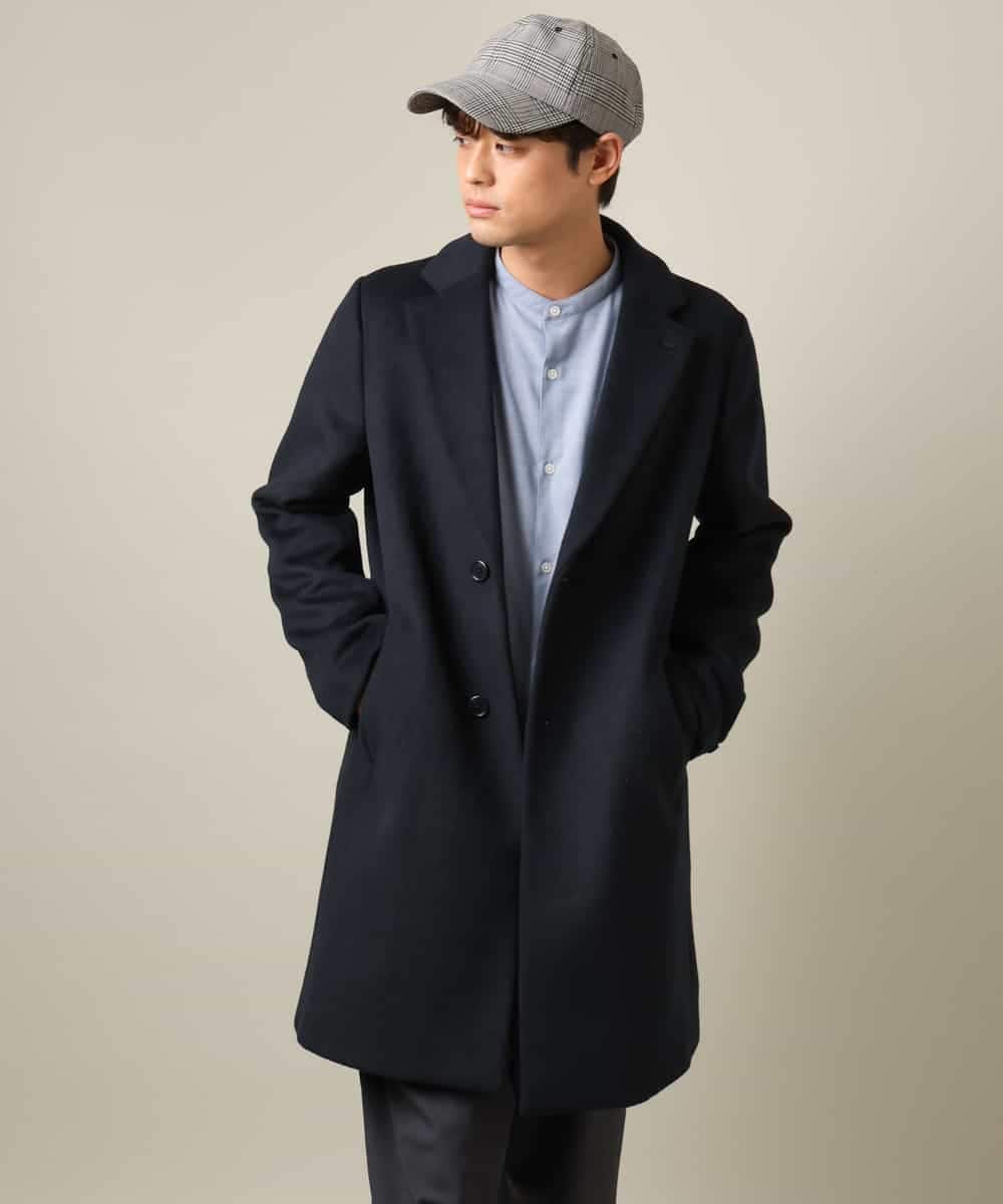 KHBLV23054 a.v.v MEN(アー・ヴェ・ヴェ) 【春まで使える】バンドカラー 起毛シャツ ライトブルー