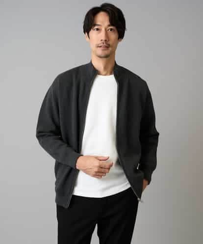KHCAD20069 a.v.v MEN 【洗濯機で洗える】ダブルフェイスニットスタンドジップカーディガン