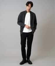 KHCAD20069 a.v.v MEN(アー・ヴェ・ヴェ) 【洗濯機で洗える】ダブルフェイスニットスタンドジップカーディガン ブラック