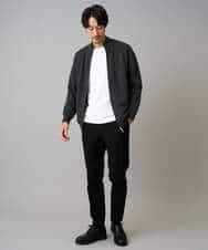 KHCAD20069 a.v.v MEN(アー・ヴェ・ヴェ) 【洗濯機で洗える】ダブルフェイスニットスタンドジップカーディガン ブラック