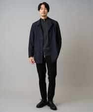 KHCAD20069 a.v.v MEN(アー・ヴェ・ヴェ) 【洗濯機で洗える】ダブルフェイスニットスタンドジップカーディガン ブラック