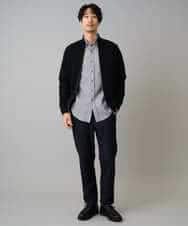 KHCAD20069 a.v.v MEN(アー・ヴェ・ヴェ) 【洗濯機で洗える】ダブルフェイスニットスタンドジップカーディガン ブラック