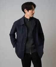 KHCAD20069 a.v.v MEN(アー・ヴェ・ヴェ) 【洗濯機で洗える】ダブルフェイスニットスタンドジップカーディガン ブラック