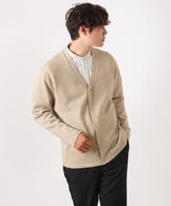 KHCEA01054 a.v.v MEN(アー・ヴェ・ヴェ) 【毛玉になりにくい】ソフトダンボールなめらかカーディガン ベージュ