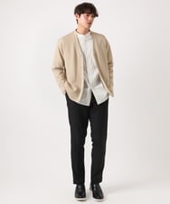 KHCEA01054 a.v.v MEN(アー・ヴェ・ヴェ) 【毛玉になりにくい】ソフトダンボールなめらかカーディガン ベージュ