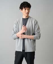 KHCED01059 a.v.v MEN(アー・ヴェ・ヴェ) 【イージーケア/洗濯機で洗える/毛玉になりにくい】ガーターカーディガン ライトグレー