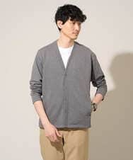 KHCED01059 a.v.v MEN(アー・ヴェ・ヴェ) 【イージーケア/洗濯機で洗える/毛玉になりにくい】ガーターカーディガン ダークグレー