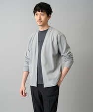KHCED01059 a.v.v MEN(アー・ヴェ・ヴェ) 【イージーケア/洗濯機で洗える/毛玉になりにくい】ガーターカーディガン ダークグレー
