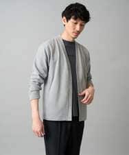 KHCED01059 a.v.v MEN(アー・ヴェ・ヴェ) 【イージーケア/洗濯機で洗える/毛玉になりにくい】ガーターカーディガン ダークグレー
