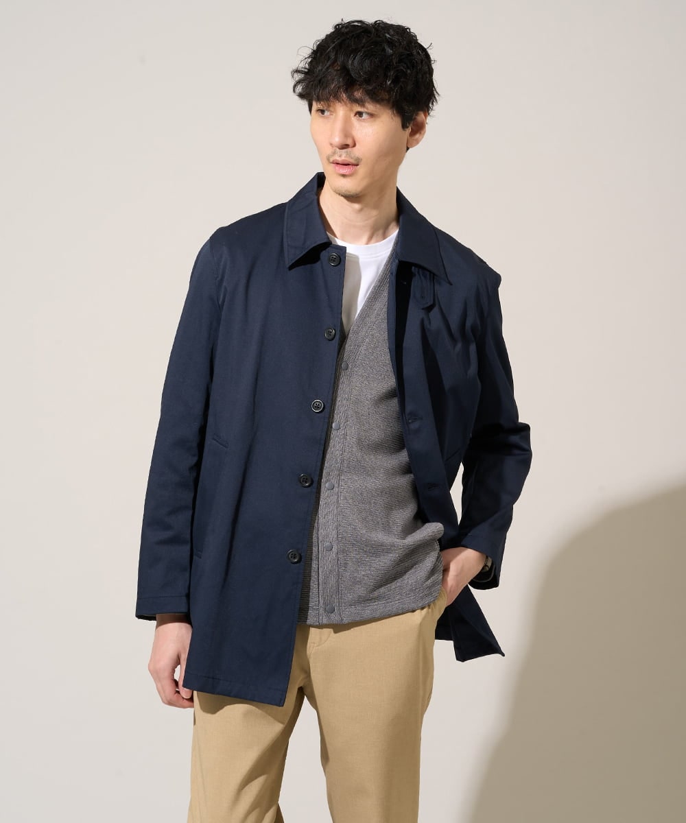 KHCED01059 a.v.v MEN(アー・ヴェ・ヴェ) 【イージーケア/洗濯機で洗える/毛玉になりにくい】ガーターカーディガン ダークグレー