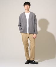 KHCED01059 a.v.v MEN(アー・ヴェ・ヴェ) 【イージーケア/洗濯機で洗える/毛玉になりにくい】ガーターカーディガン ダークグレー