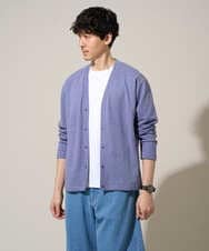 KHCED01059 a.v.v MEN(アー・ヴェ・ヴェ) 【イージーケア/洗濯機で洗える/毛玉になりにくい】ガーターカーディガン ダークグレー