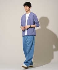 KHCED01059 a.v.v MEN(アー・ヴェ・ヴェ) 【イージーケア/洗濯機で洗える/毛玉になりにくい】ガーターカーディガン ダークグレー