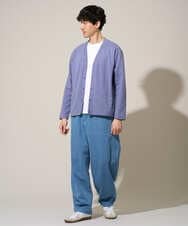 KHCED01059 a.v.v MEN(アー・ヴェ・ヴェ) 【イージーケア/洗濯機で洗える/毛玉になりにくい】ガーターカーディガン ダークグレー