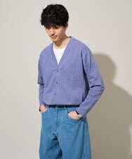 KHCED01059 a.v.v MEN(アー・ヴェ・ヴェ) 【イージーケア/洗濯機で洗える/毛玉になりにくい】ガーターカーディガン ダークグレー