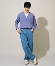 KHCED01059 a.v.v MEN(アー・ヴェ・ヴェ) 【イージーケア/洗濯機で洗える/毛玉になりにくい】ガーターカーディガン ダークグレー