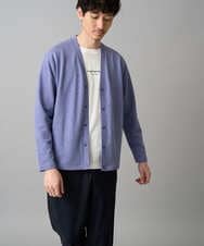 KHCED01059 a.v.v MEN(アー・ヴェ・ヴェ) 【イージーケア/洗濯機で洗える/毛玉になりにくい】ガーターカーディガン ダークグレー