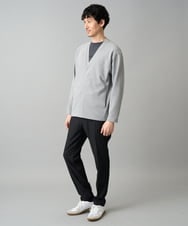 KHCED01059 a.v.v MEN(アー・ヴェ・ヴェ) 【イージーケア/洗濯機で洗える/毛玉になりにくい】ガーターカーディガン ダークグレー