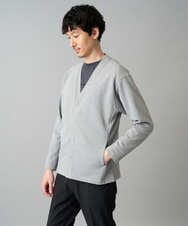 KHCED01059 a.v.v MEN(アー・ヴェ・ヴェ) 【イージーケア/洗濯機で洗える/毛玉になりにくい】ガーターカーディガン ダークグレー