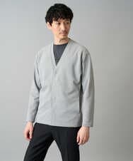 KHCED01059 a.v.v MEN(アー・ヴェ・ヴェ) 【イージーケア/洗濯機で洗える/毛玉になりにくい】ガーターカーディガン ダークグレー