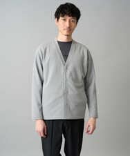 KHCED01059 a.v.v MEN(アー・ヴェ・ヴェ) 【イージーケア/洗濯機で洗える/毛玉になりにくい】ガーターカーディガン ダークグレー