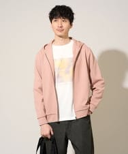 KHCED47069 a.v.v MEN(アー・ヴェ・ヴェ) 【イージーケア/洗濯機で洗える/毛玉になりにくい】ジャガードジップパーカー ピンク