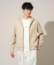 KHCED47069 a.v.v MEN(アー・ヴェ・ヴェ) 【イージーケア/洗濯機で洗える/毛玉になりにくい】ジャガードジップパーカー ベージュ