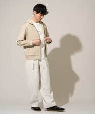 KHCED47069 a.v.v MEN(アー・ヴェ・ヴェ) 【イージーケア/洗濯機で洗える/毛玉になりにくい】ジャガードジップパーカー ベージュ