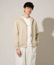 KHCED47069 a.v.v MEN(アー・ヴェ・ヴェ) 【イージーケア/洗濯機で洗える/毛玉になりにくい】ジャガードジップパーカー ベージュ